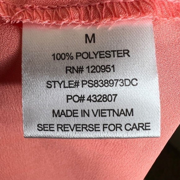 Pink Rose NWT V-Neck Blouse Shirts Womens Medium Sheer Flowy Airy Work Office - Picture 8 of 9